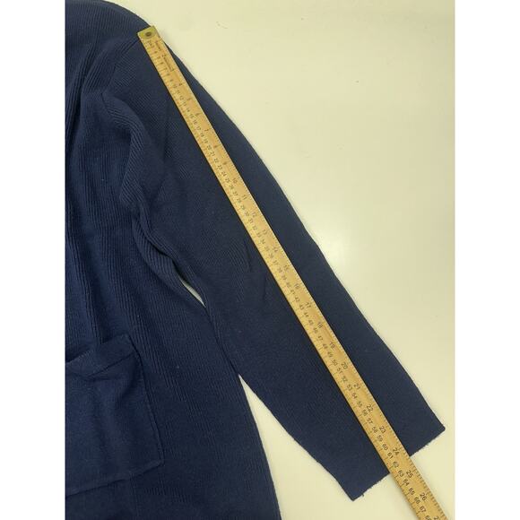 WinterSilks Womens Sweater Cardigan Size XXL Blue Knit Button Up Silk Cotton NWT - Picture 8 of 10